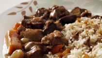 لحمة العجل مع الأرز