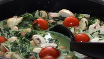 شوربة السبانخ والفطر