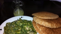 فول اخضر بالكزبره