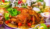 صدر ديك رومي مشوي مع الخضر